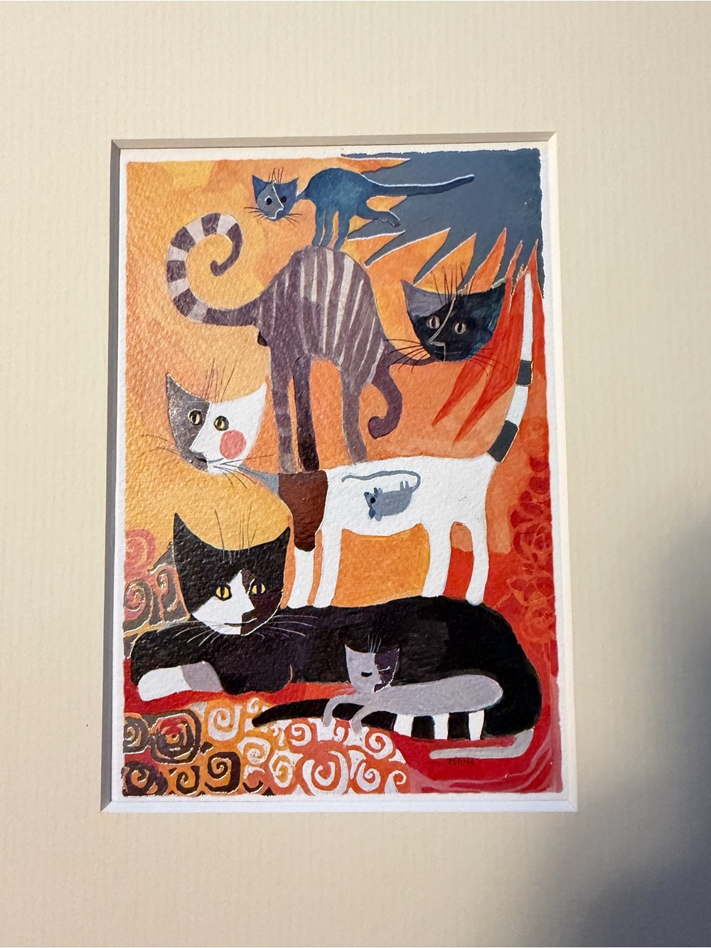 Rosina Wachtmeister - Famiglia di Gatti (Cat Family) Reproduction Foiled Print